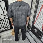 Gri Yıkamalı Kumaş T-Shirt