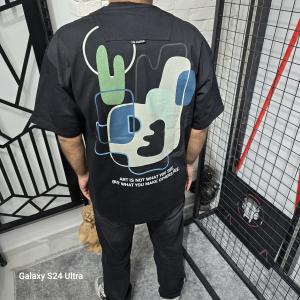 Siyah İki İplik T-Shirt