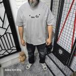 Gri İki İplik Baskılı T-Shirt