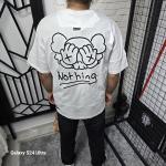 Beyaz İki İplik Baskılı T-Shirt