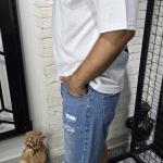 Buz Mavisi Yırtık Kot Şort