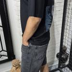 Eskitme Koyu Gri Kot Şort