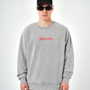 Unification Baskılı Oversize Yıkamalı Sweatshirt RK-101486