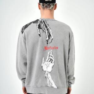 Unification Baskılı Oversize Yıkamalı Sweatshirt RK-101486