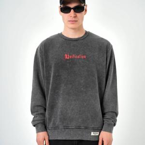 Unification Baskılı Oversize Yıkamalı Sweatshirt RK-101486