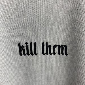 Yıkamalı Kill Them Baskılı T-Shirt